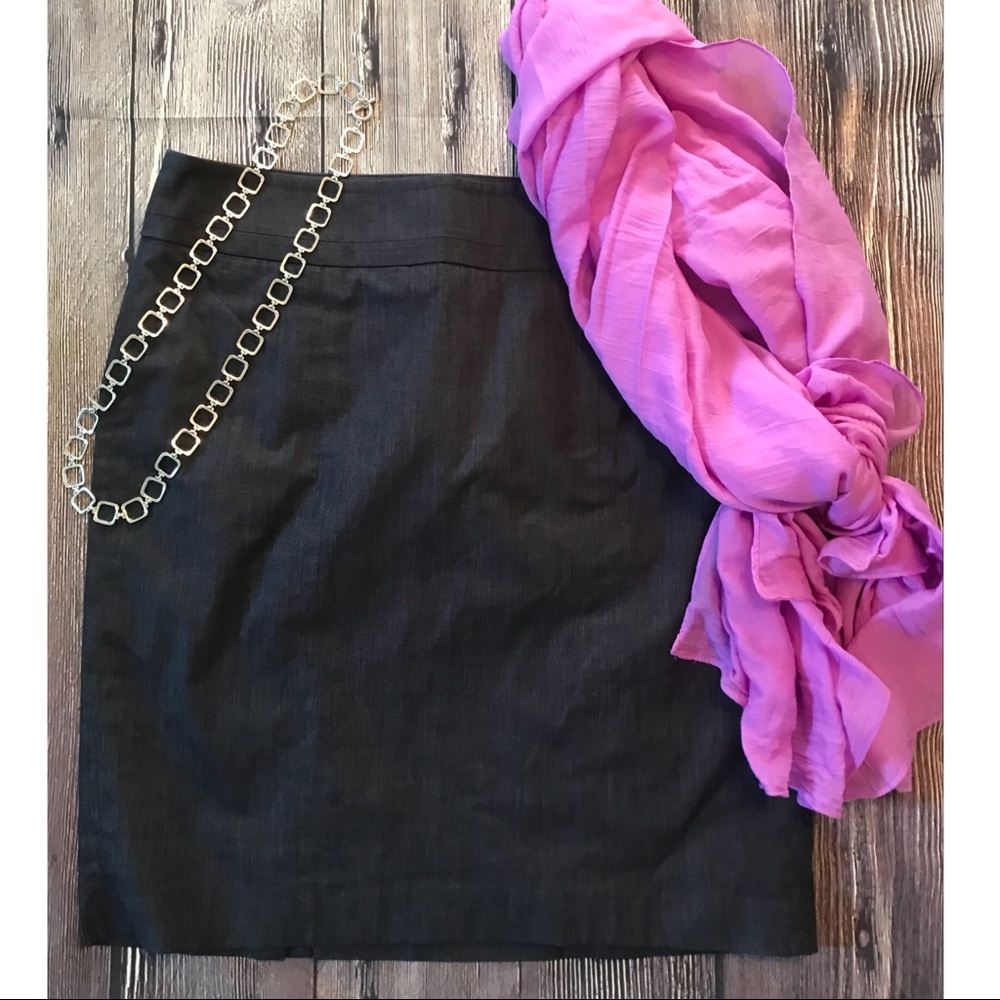 Ann Taylor Loft Blue Chambray Skirt Size 14